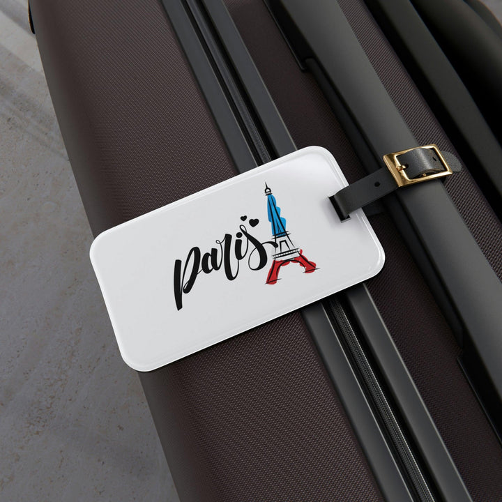 Lisslune | Elegant Parisian Travel: Individual Acrylic Luggage Tag with Leather Strap