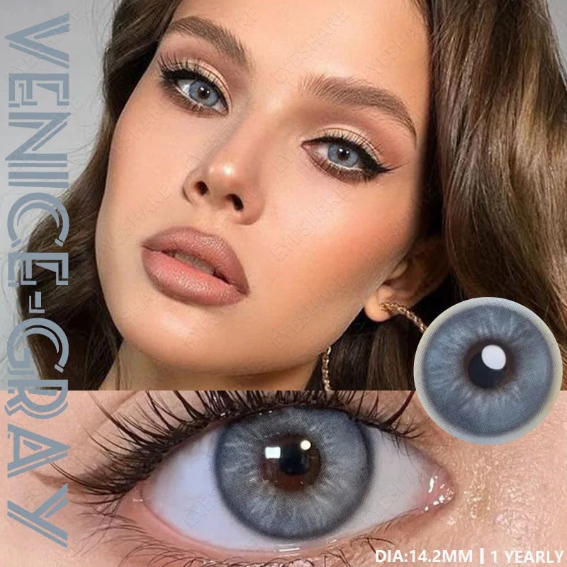 Lisslune Venice Gray 14.2mm 1 Pair | 1 Year