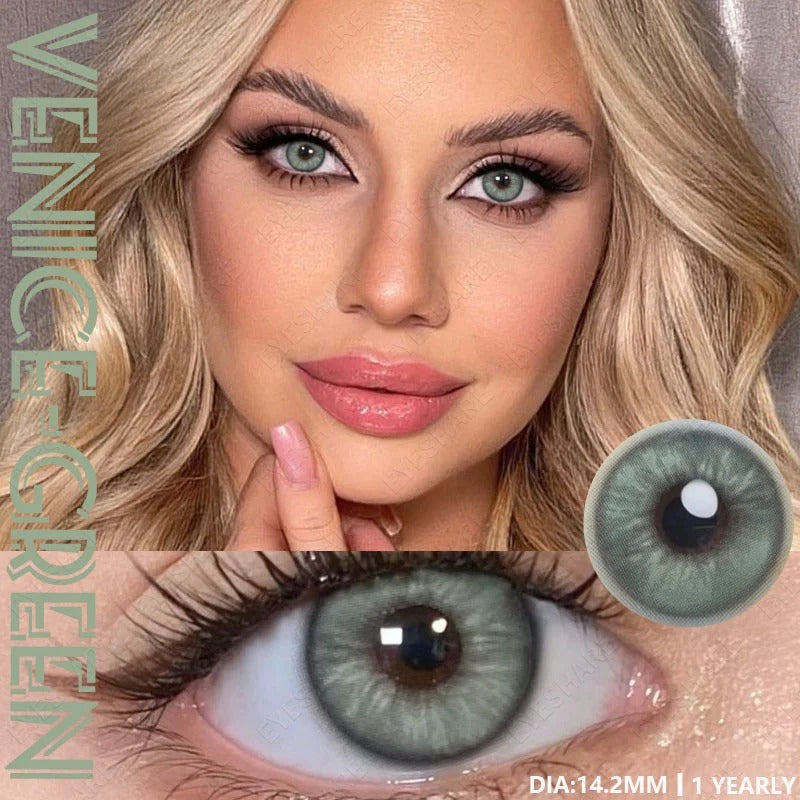 Lisslune Venice Green 14.2mm 1 Pair | 1 Year