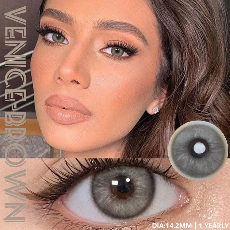 Lisslune Venice Brown 14.2mm 1 Pair | 1 Year