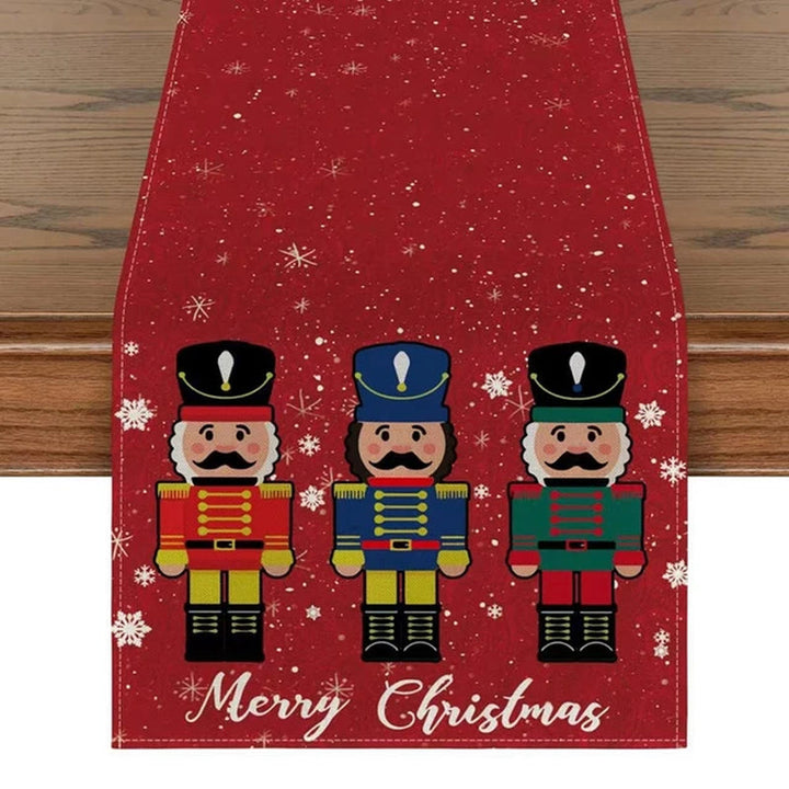 Lisslune | Linen Christmas Table Runner Snowman Christmas Tree Home Dining Table Cloth Tablecloth 2023 Christmas Noel Christmas Decorations 2024