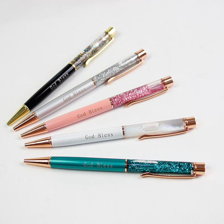 Lisslune | 1Pc New Gold Foil Pens Metal Ballpoint Pens Office Birthday Gifts Ballpoint Pen Engraved Names Private Laser Customize Logo Pen