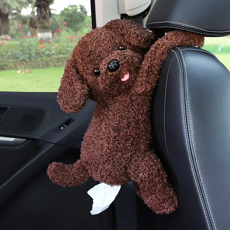 Lisslune | Cute Cartoon Car Tissue Box Creative Super Cute Rabbit Short Plush Tissue Box Holder for Car Armrest Box Car Seat Tissue Box