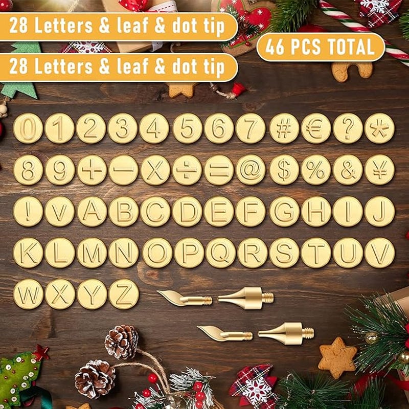 Lisslune | 26 Letters Copper Mold —DIY Wood Burning/Carving Set