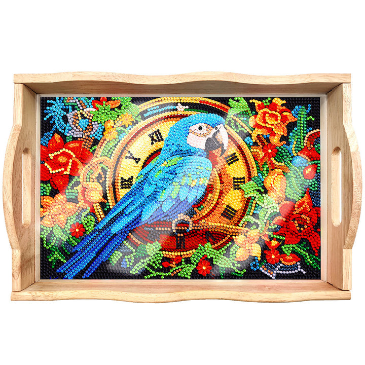 Lisslune | DIY Diamond Painting Wooden Tray Food Tray with Handle Living Room Decoration Mandala Wooden Tray Kit