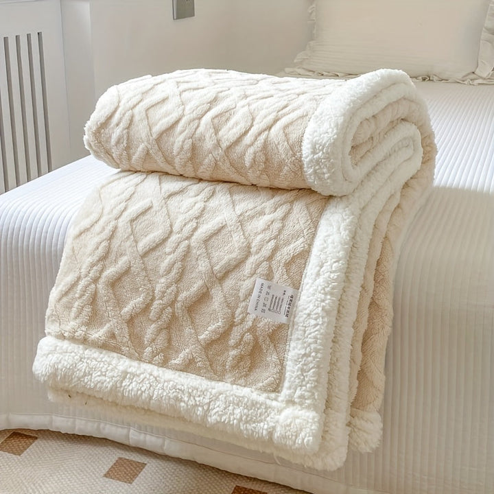 Lisslune | CozyFlip Luxe Reversible Fleece Blanket – Warmth & Style in One