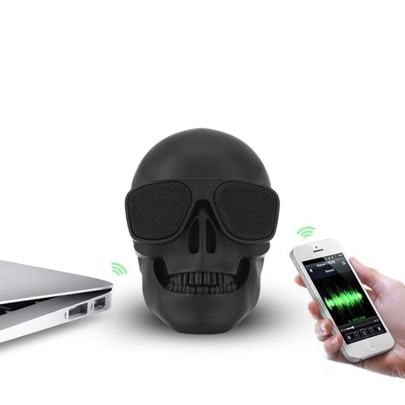 Lisslune | Black Skull Speaker Bluetooth  Stereo Speaker