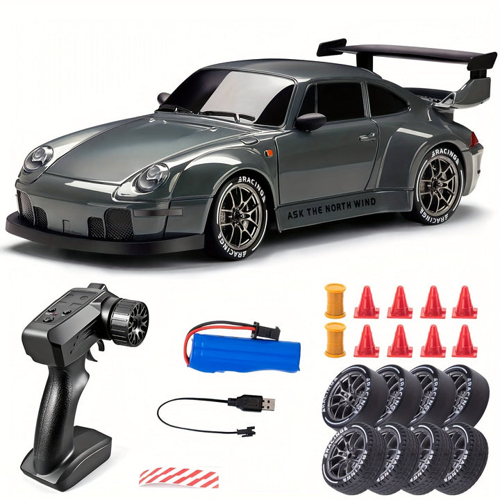 Lisslune | 1:24 RC Drift Car | 4WD, LED Wheels & USB Rechargeable for Indoor and Outdoor Racing Fun