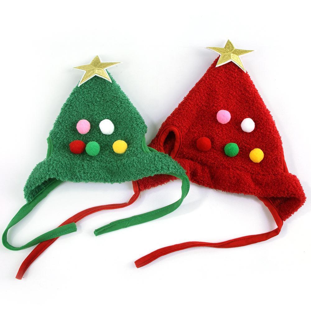 Lisslune | Christmas Pet Hat with Fluff and Golden Edge