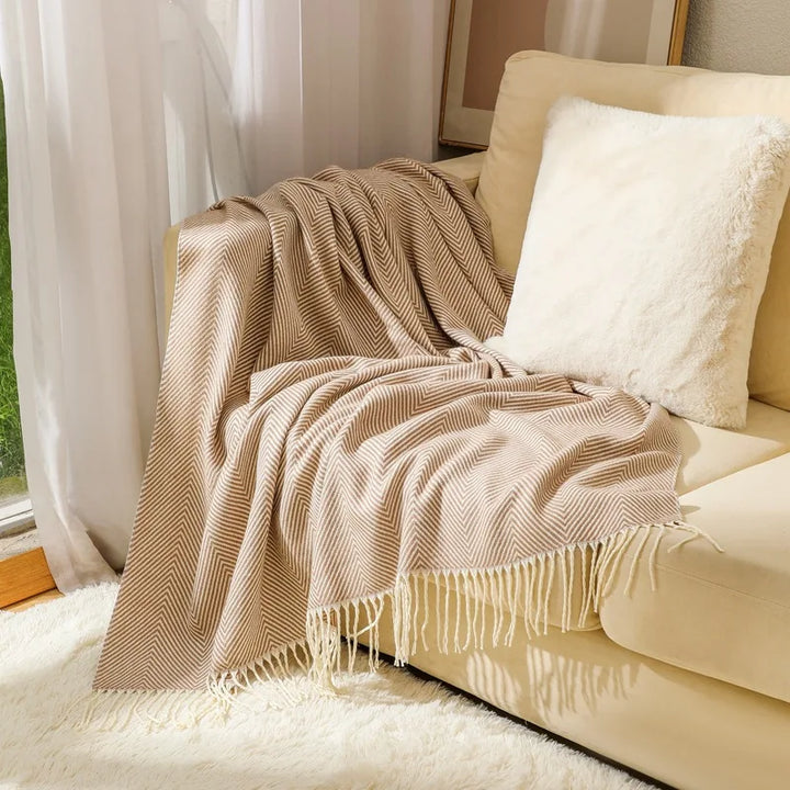 Lisslune | Luxurious cotton blanket for large sofas