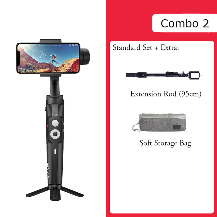 Lisslune | Mini Anti-shake Selfie Stick with Folding Storage, Three-axis Stabilization System, Object Tracking, Time-lapse Photography, Suitable for Professional or Daily Photography