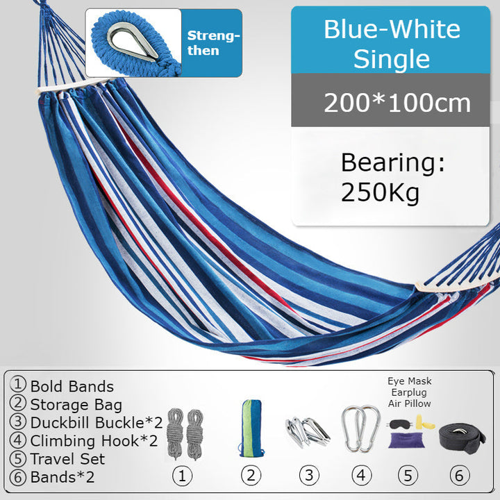 Lisslune | Thickened Single/Double Hammock, More Breathable, Safer and More Comfortable, For Camping, Dormitory & Leisure