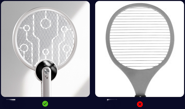 Lisslune | Portable Foldable 2-in-1 Electric Mosquito Swatter with Ultraviolet Mosquito Trap Lamp, Rechargeable Design and Dense Net, for Indoor, Outdoor and Office