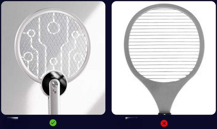 Lisslune | Portable Foldable 2-in-1 Electric Mosquito Swatter with Ultraviolet Mosquito Trap Lamp, Rechargeable Design and Dense Net, for Indoor, Outdoor and Office