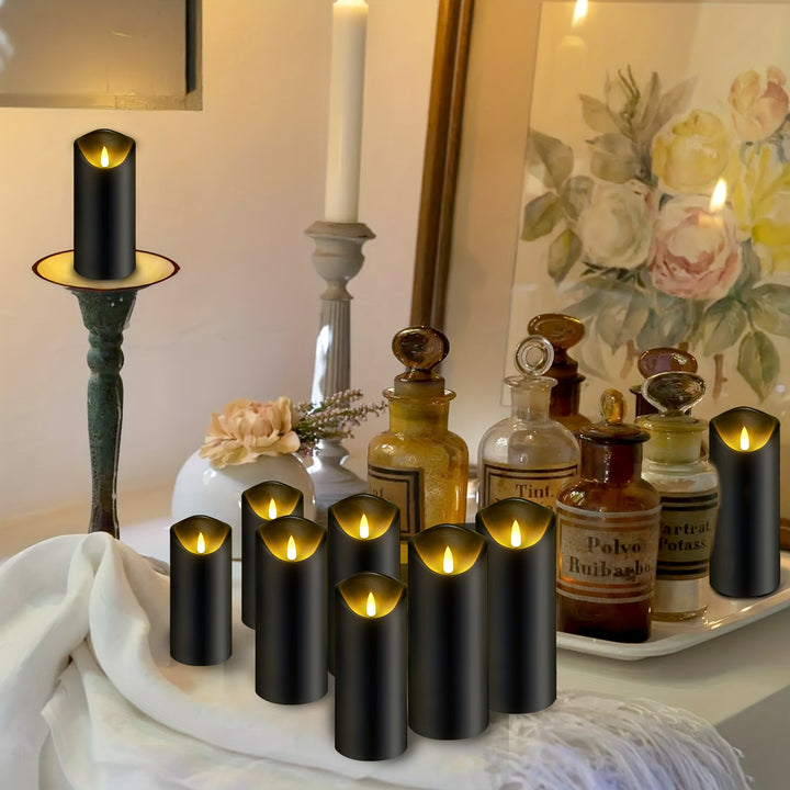 Lisslune | MystiFlame - 5-Piece LED Candle Set with Black Finish