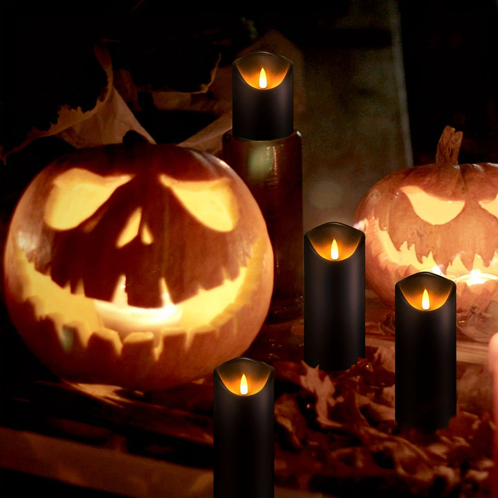 Lisslune | MystiFlame - 5-Piece LED Candle Set with Black Finish