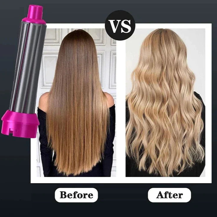 Lisslune | 5-in-1 Hair Styler | Auto Curler, Blow Dryer & Flat Brush for All Hair Types at Home