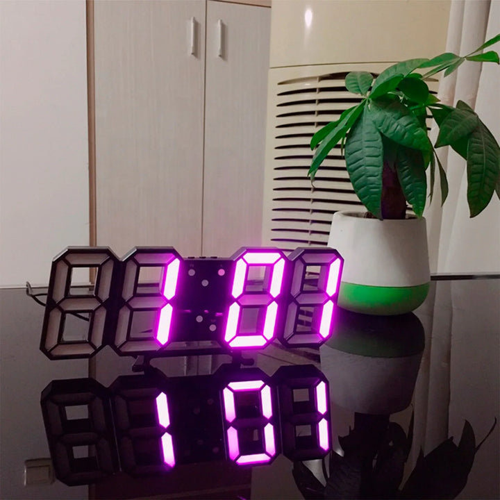 Lisslune | LumiSync 3D LED Wall Clock – Modern Digital Clock with Dimmer Lighting
