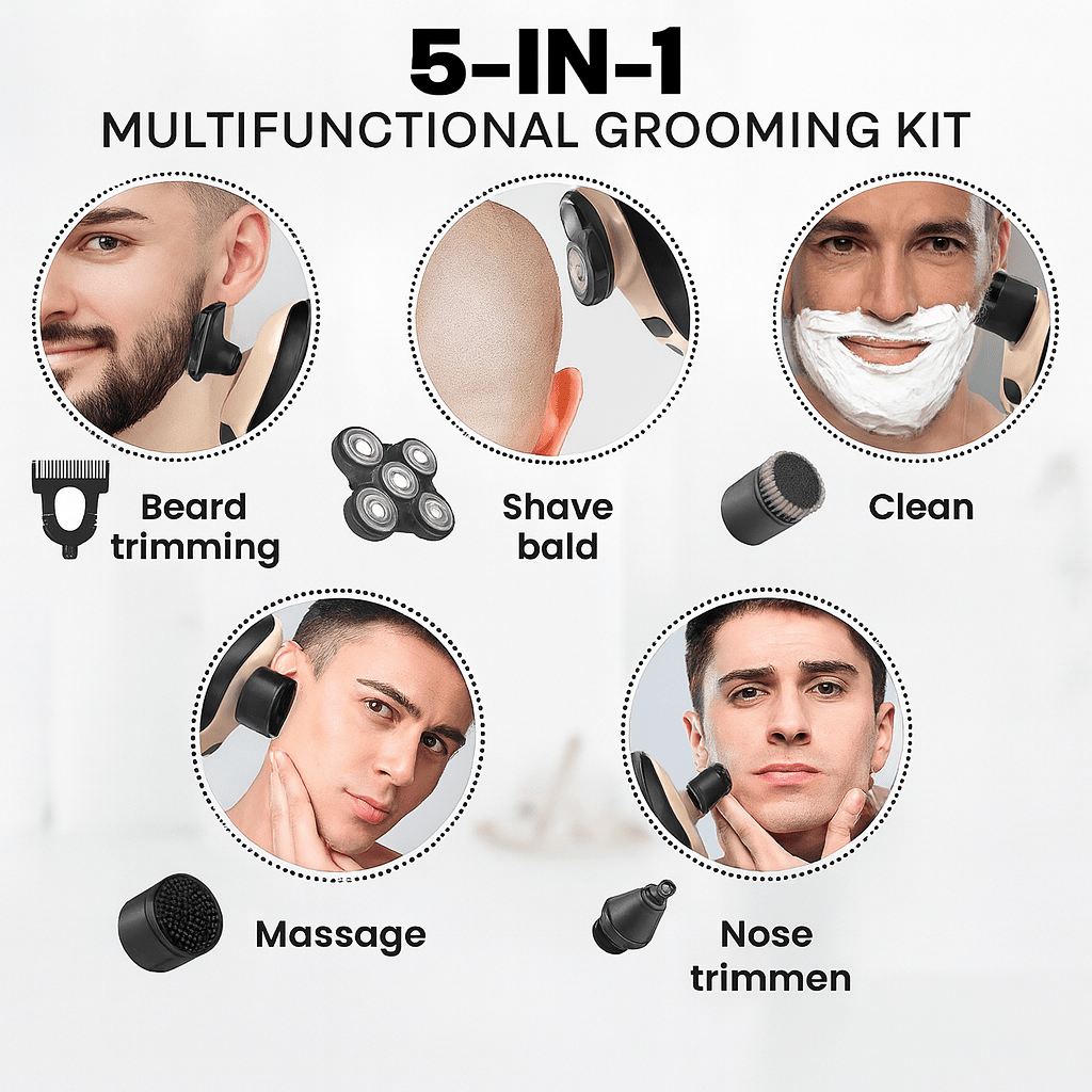 Lisslune | GLIDESONIC – 5-in-1 Grooming Razor for Smooth, Irritation-Free Shaving
