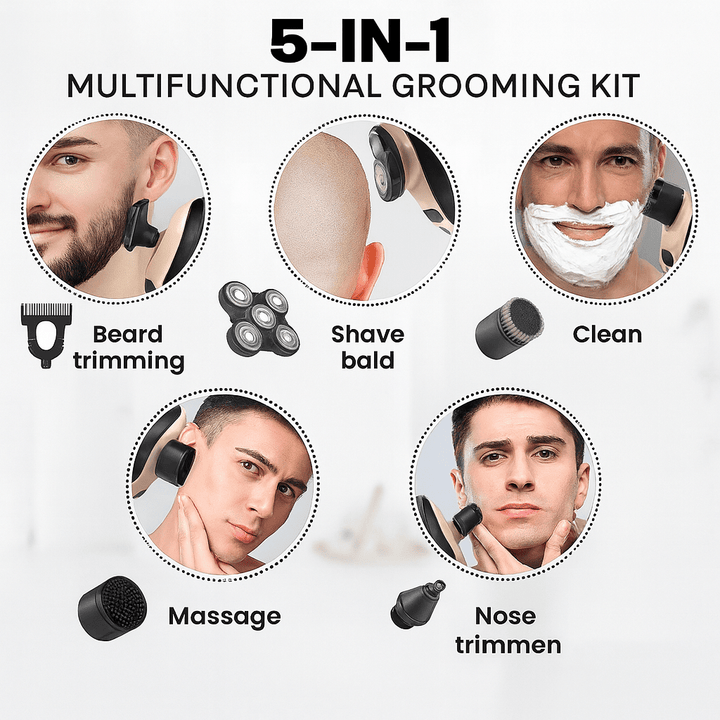 Lisslune | GLIDESONIC – 5-in-1 Grooming Razor for Smooth, Irritation-Free Shaving