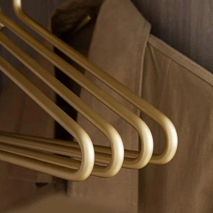 Lisslune | 5 pieces of hangers made of solid matte gold/silver │ Seamless wardrobe organizer made of metal