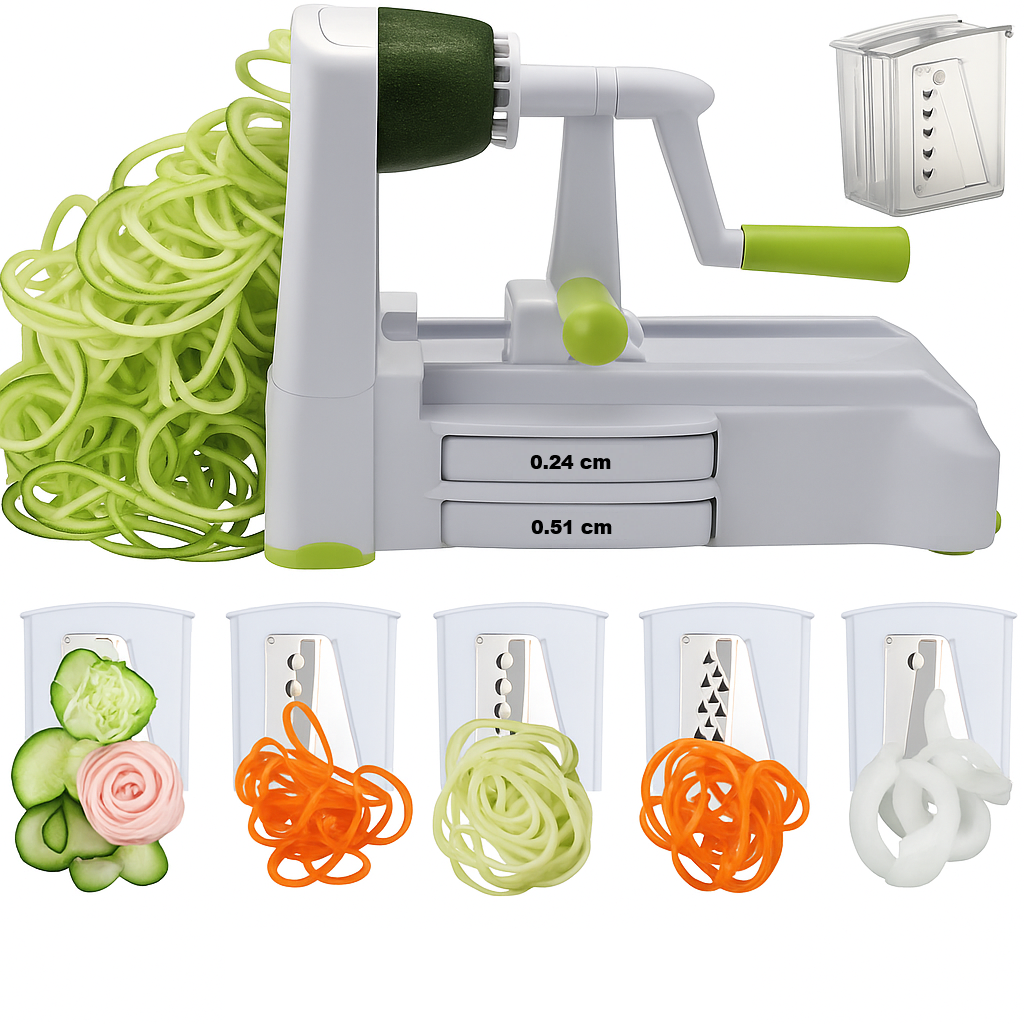 Lisslune | 5-Piece Vegetable Spiralizer – Robust Slicer