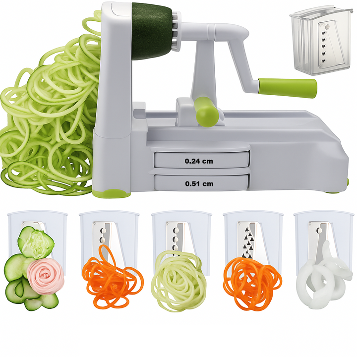 Lisslune | 5-Piece Vegetable Spiralizer – Robust Slicer