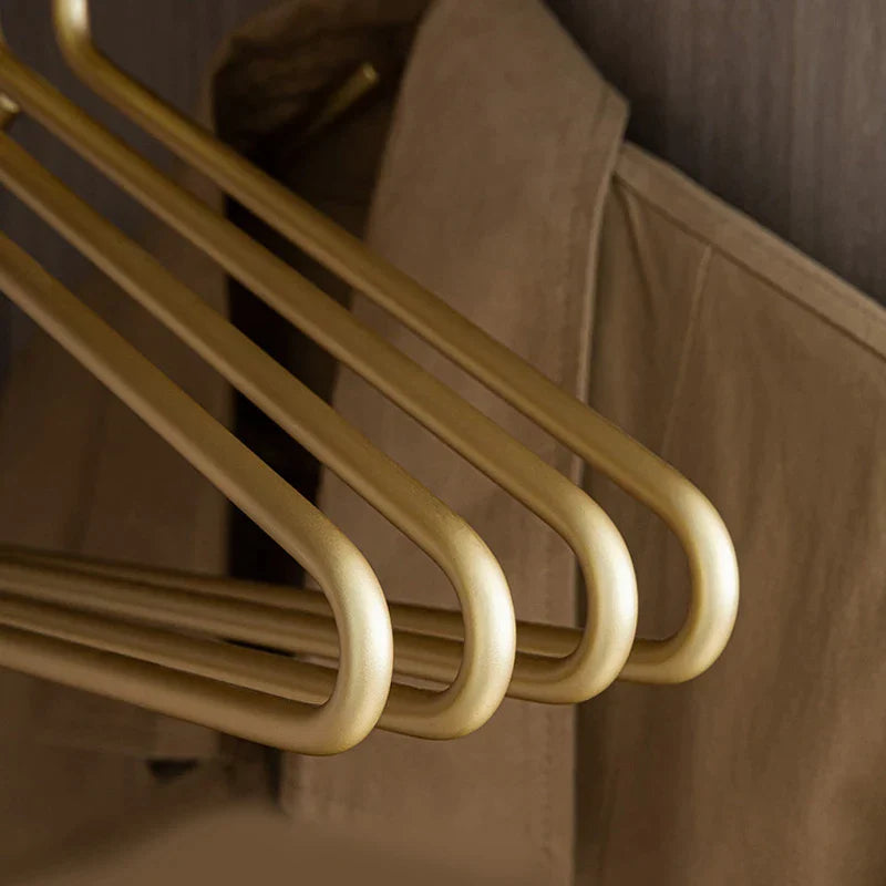 Lisslune | 5 pieces of hangers made of solid matte gold/silver │ Seamless wardrobe organizer made of metal