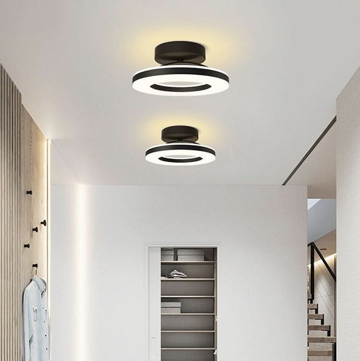 Lisslune | ZAYNO Black LED Ceiling Light – Modern Flush Mount
