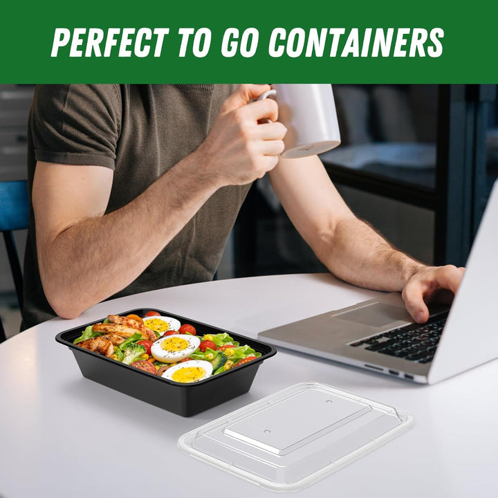 Lisslune | 50-Pack Reusable Meal Prep Containers with Lid, Leakproof