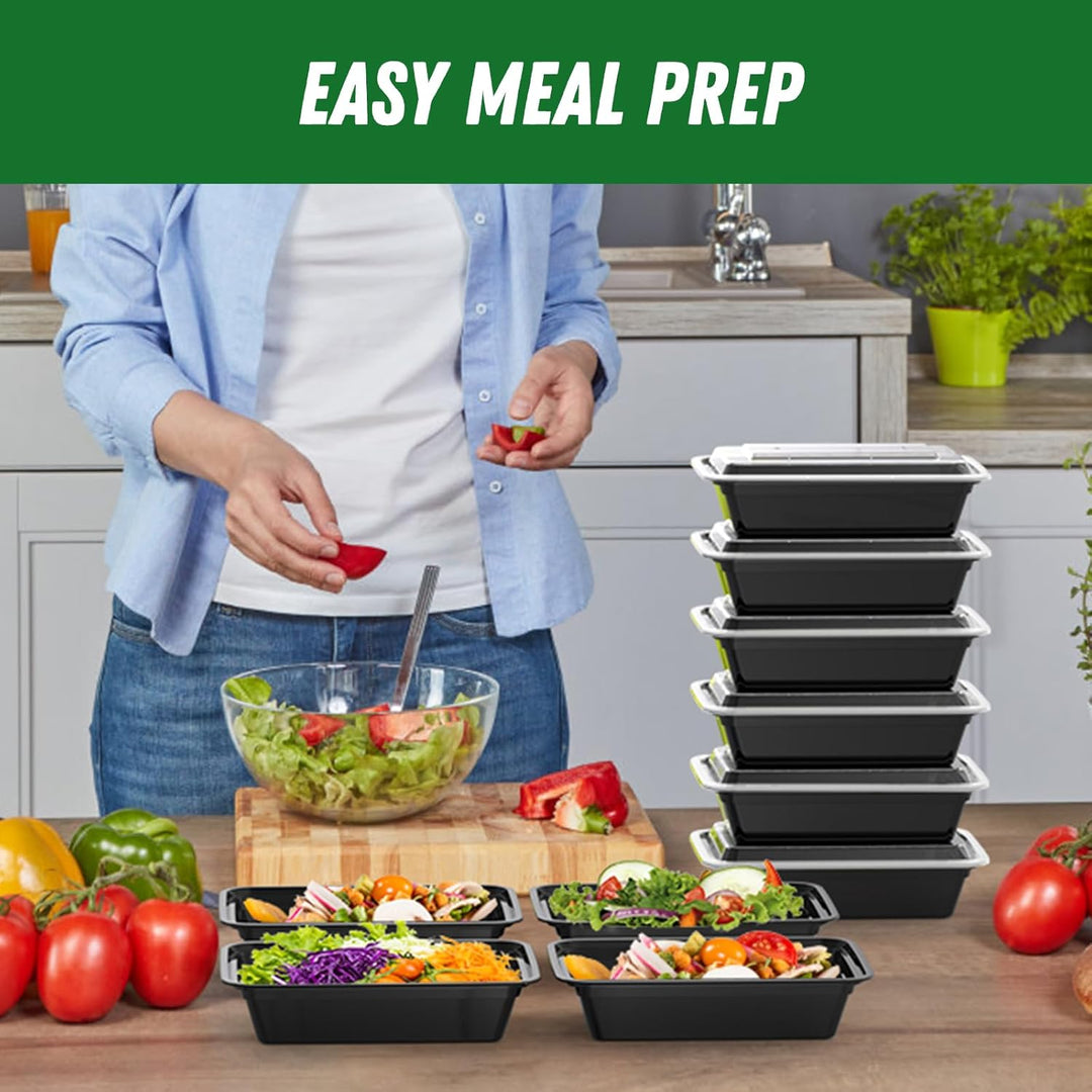 Lisslune | 50-Pack Reusable Meal Prep Containers with Lid, Leakproof
