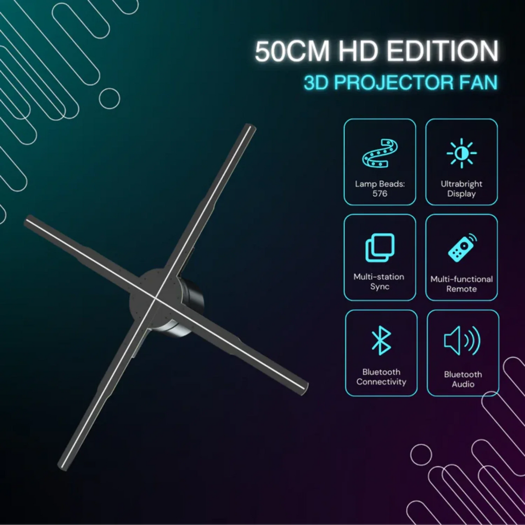 Lisslune | 3D Hologram Projector Fan, Revolutionize Advertising with Eye-Catching 3D Display