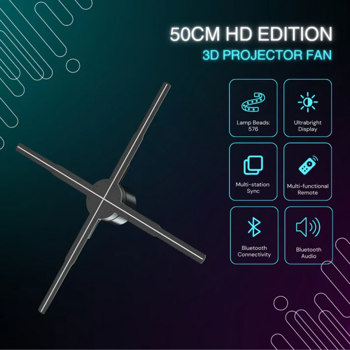 Lisslune | 3D Hologram Projector Fan, Revolutionize Advertising with Eye-Catching 3D Display