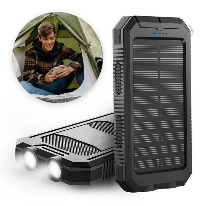 Lisslune | Waterproof Solar Power Bank with LED Flashlight