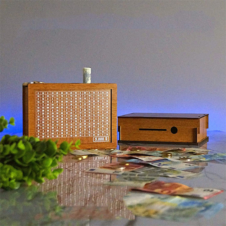 Lisslune | SaveSmart - Wooden Display Savings Goal Piggy Bank