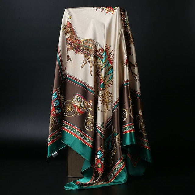 Lisslune | Large square scarf Simulation silk scarf All-match scarf Scarf