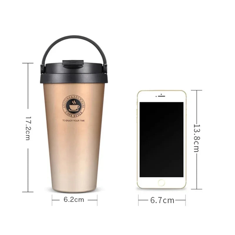 Lisslune | WarmCold Insulation Cup – Stainless Steel Travel Mug 500 ml with Slide Lid