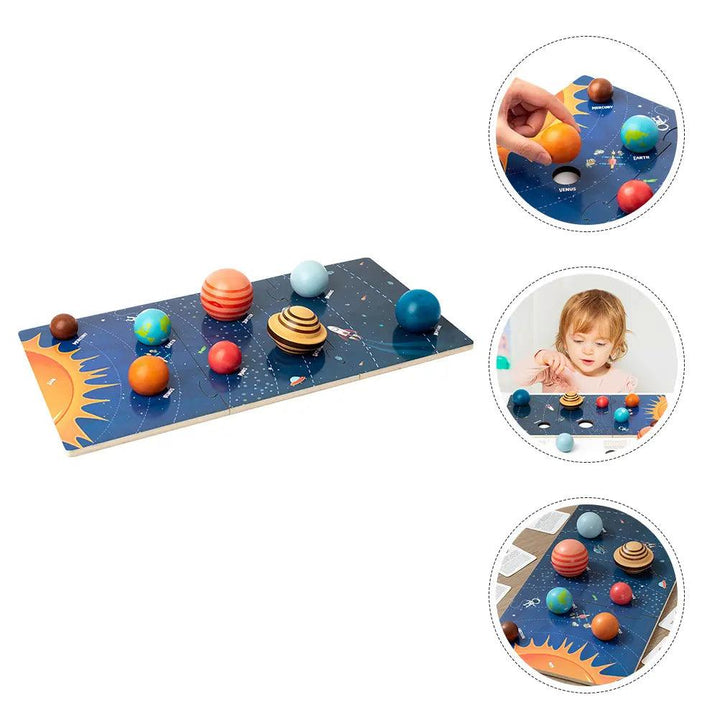 Lisslune | Galactic Discovery Wooden Puzzle Set: Solar System Adventure Set for Kids