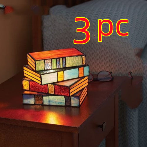 Lisslune | Desk lamp with stacked books