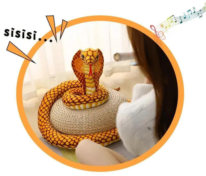 Lisslune | Realistic Cobra Snake Plush Toy - Versatile Educational Cuddly Toy for Home Decor and Play