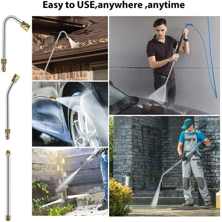 Lisslune | 4000 PSI Telescoping High Pressure Washer Wand Set for Gutter & Roof Drainage & Walls Cleaning