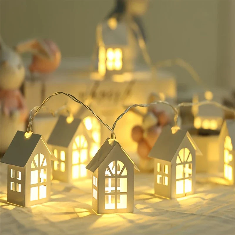 Lisslune | LED fairy lights with mini houses - Decorative Christmas lighting for indoor use