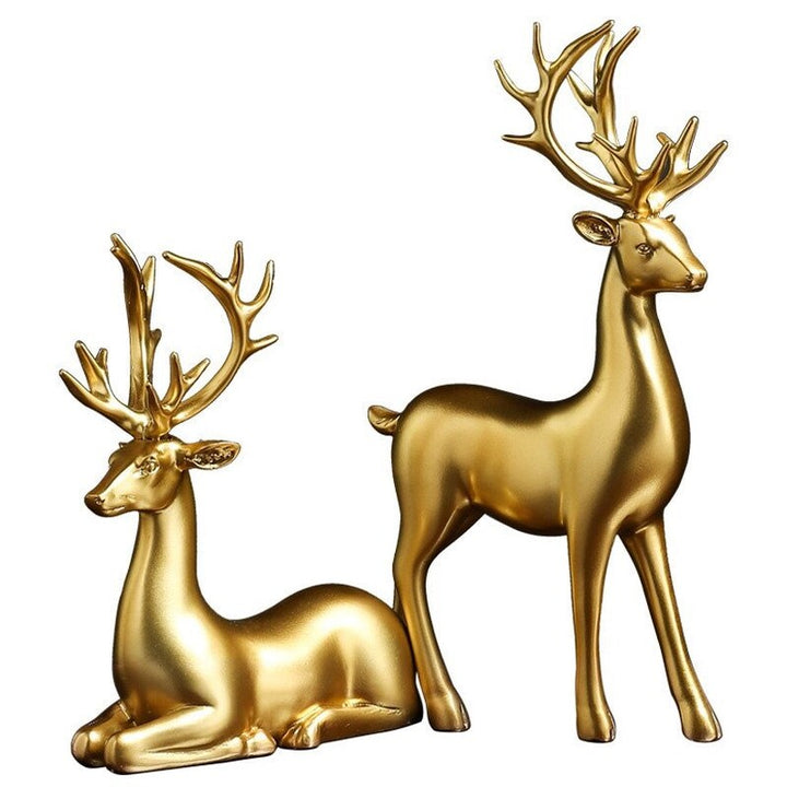 Lisslune | Golden Couple Deer Figurines