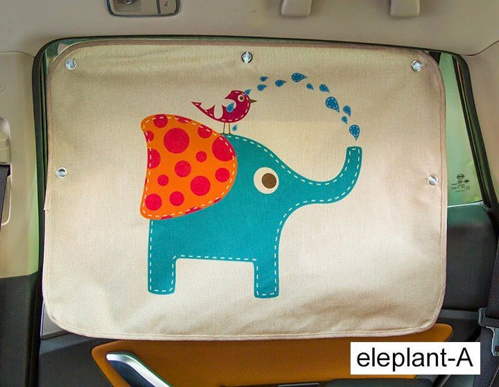Lisslune | Cute cartoon linen car sunshade curtain for windshield and side windows - 70cm x 50cm