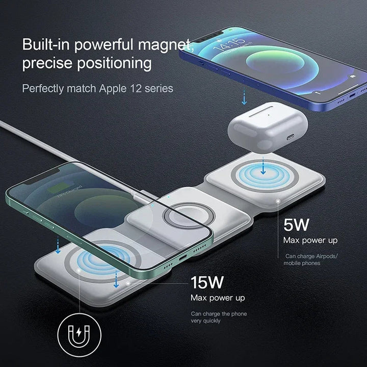 Lisslune | Magnetic foldable wireless charger, compact charging, anytime, anywhere!