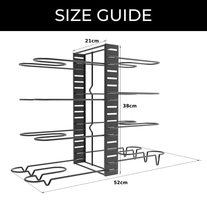 Lisslune | SpaceFlex Adjustable Pan Holder & Lid Holder | Organization & Flexibility in the Kitchen