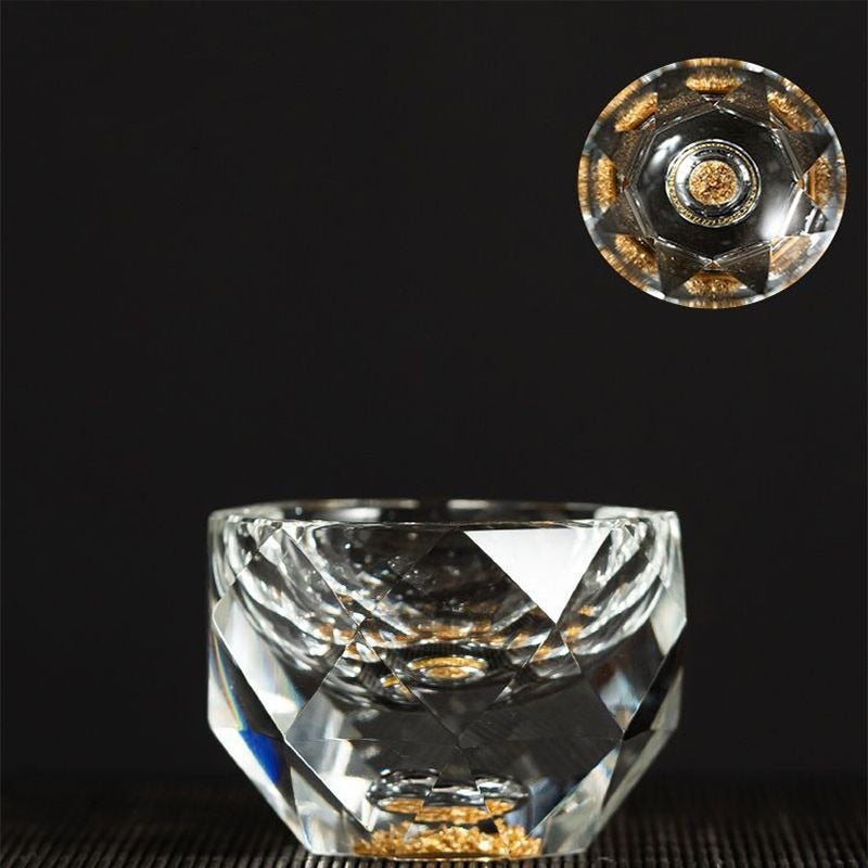 Lisslune | 50ml diamond-cut crystal drinking glasses vodka shot glasses wine glasses whiskey glasses spirits sake soju brandy tea cup