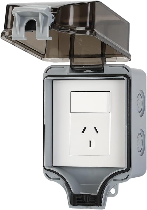 Lisslune | IP66 Outdoor Waterproof Wall Socket with Lockable Cover – PowerGuard