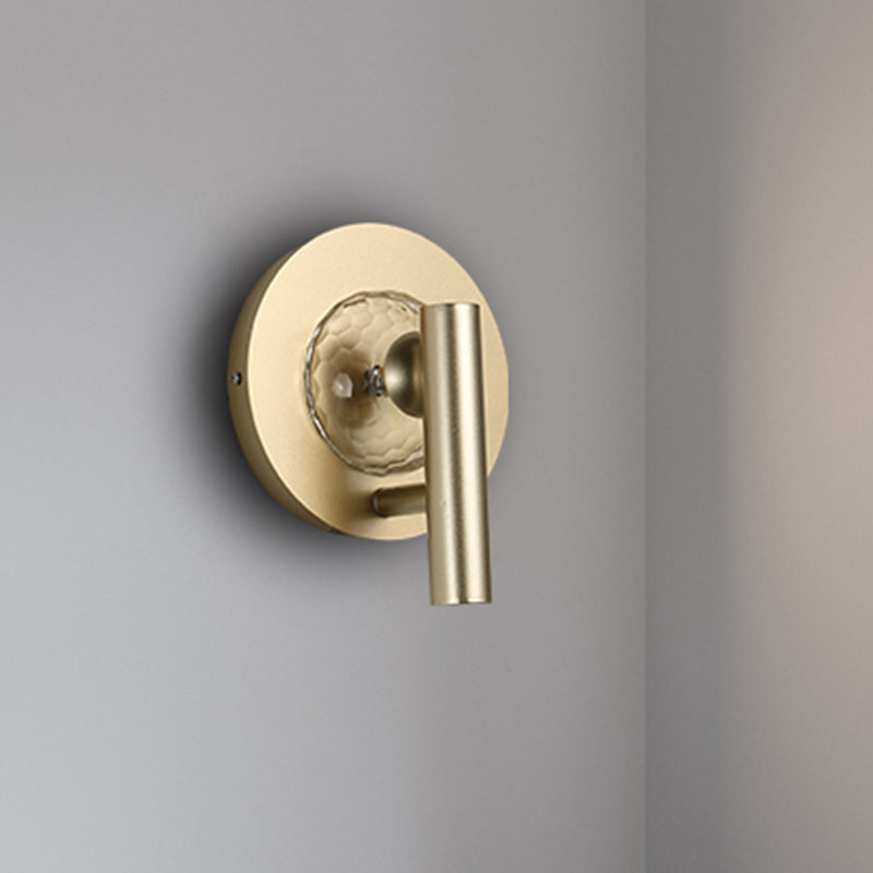 Skørter | Gold Cylinder Wall Mount Light Fixture Simple Metal 1 Head LED Foyer Wall Lamp Lighting