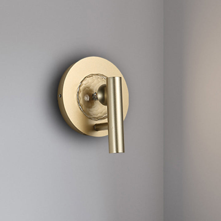 Skørter | Gold Cylinder Wall Mount Light Fixture Simple Metal 1 Head LED Foyer Wall Lamp Lighting